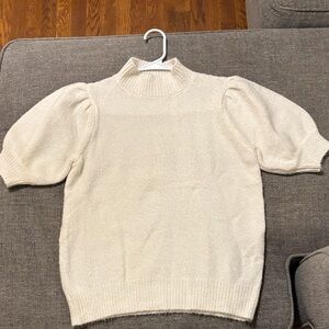 Cream Puff Sleeve Mock Neck Sweater - Women's
